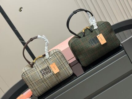 Miu Miu New Canvas Bowling Bag/Briefcase - Can Be Handheld Or Crossbody
