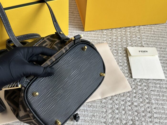 Fendi Replica Edition Calfskin Monogram Backpack With Gold Buckles Charming, Fashionable, Vintage-Inspired - Image 6