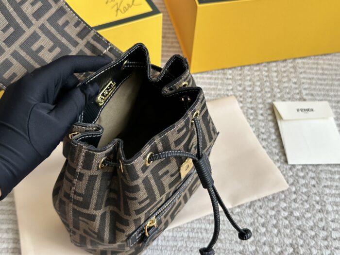 Fendi Replica Edition Calfskin Monogram Backpack With Gold Buckles Charming, Fashionable, Vintage-Inspired - Image 8
