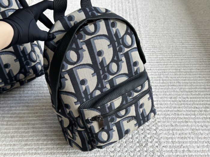 Dior Oblique Monogram Backpack Upgraded Version With Calfskin Leather Luxurious And Fashionable - Image 3