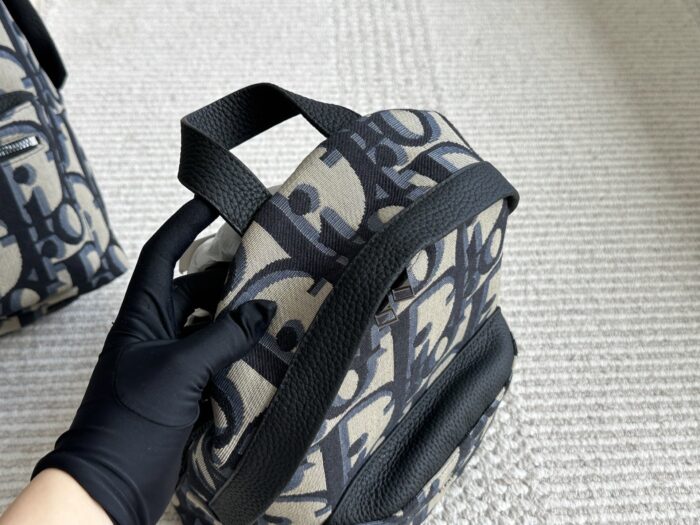 Dior Oblique Monogram Backpack Upgraded Version With Calfskin Leather Luxurious And Fashionable - Image 5