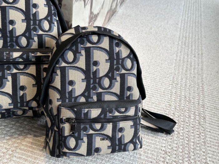 Dior Oblique Monogram Backpack Upgraded Version With Calfskin Leather Luxurious And Fashionable - Image 8