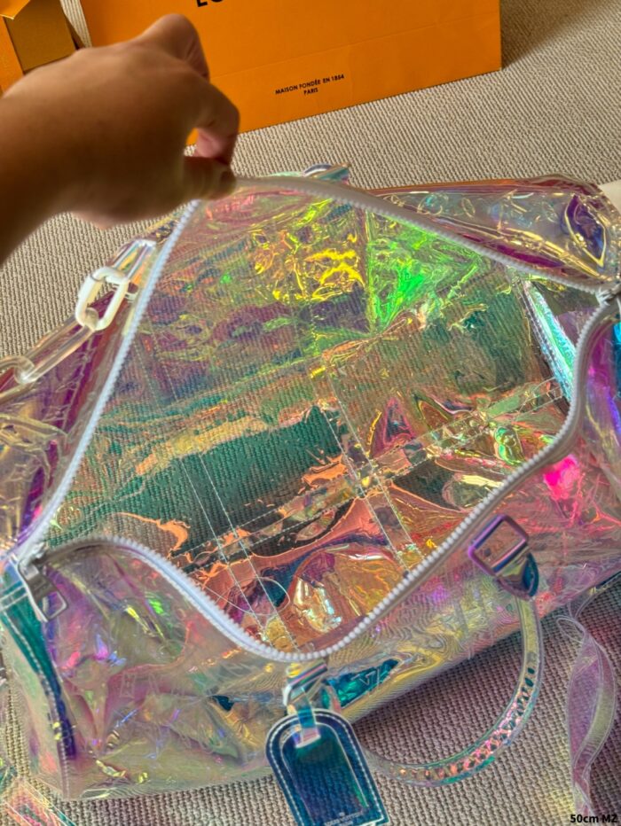 Louis Vuitton Keepall Glittering Laser-Effect Travel Bag Spacious, Practical, And Makes A Statement. - Image 9