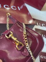Gucci Jackie 1961 Patent Leather Series Underarm Bag Classic Lock Closure Genuine Calf Leather Extendable Shoulder Strap Outfit Essential - Image 3