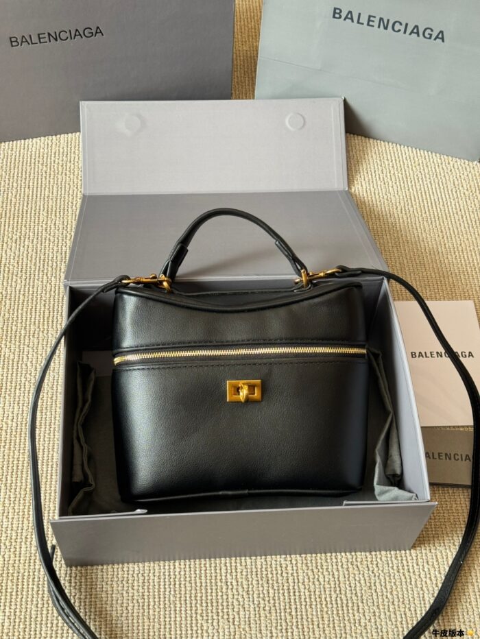Balenciaga Rodeo Vanity Classic Black Metallic Logo Handbag/Crossbody Soft Leather With Generous Capacity - Image 1
