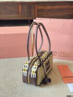 Miu Miu 25Ss Replica Woven Bowling Bag With Vintage Charms In Ultra-Soft Calfskin - Image 5