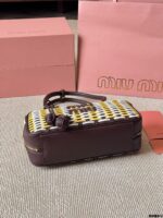 Miu Miu 25Ss Replica Woven Bowling Bag With Vintage Charms In Ultra-Soft Calfskin - Image 7