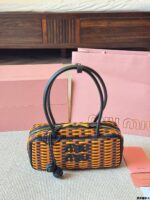 Miu Miu 25Ss Replica Woven Bowling Bag With Vintage Charms In Ultra-Soft Calfskin - Image 12