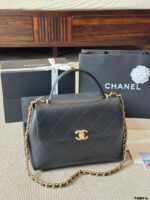 Chanel 25S Runway-Inspired Short Chain Handle Briefcase Spacious, Supple, Timeless And Versatile - Image 2