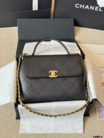 Chanel 25S Runway-Inspired Short Chain Handle Briefcase Spacious, Supple, Timeless And Versatile - Image 3