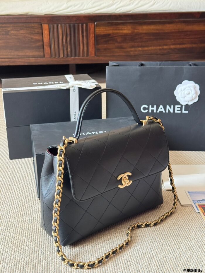 Chanel 25S Runway-Inspired Short Chain Handle Briefcase Spacious, Supple, Timeless And Versatile - Image 6