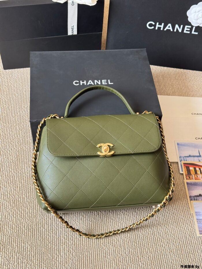 Chanel 25S Runway-Inspired Short Chain Handle Briefcase Spacious, Supple, Timeless And Versatile - Image 11