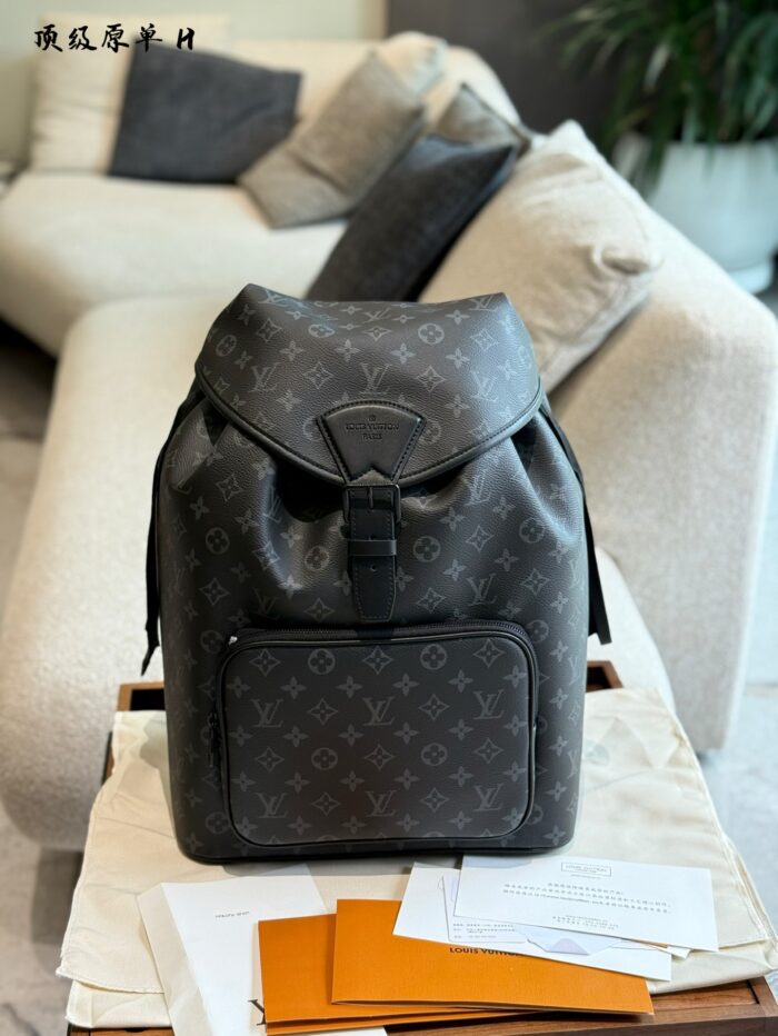 Louis Vuitton Black Monogram Double Drawstring Backpack Classic And Practical For Commuting And Travel - Image 1