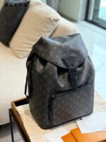 Louis Vuitton Black Monogram Double Drawstring Backpack Classic And Practical For Commuting And Travel - Image 2