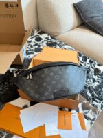 Louis Vuitton Discovery Waist Bag Monogram Eclipse Canvas Adjustable Strap Multiple Pockets - Image 9