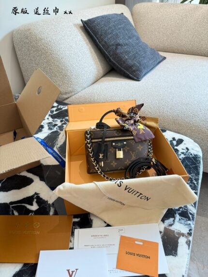 Louis Vuitton Vanity Classic Monogram Makeup Bag Minimalist And Stylish Durable Canvas Zip Closure Adjustable Shoulder Strap