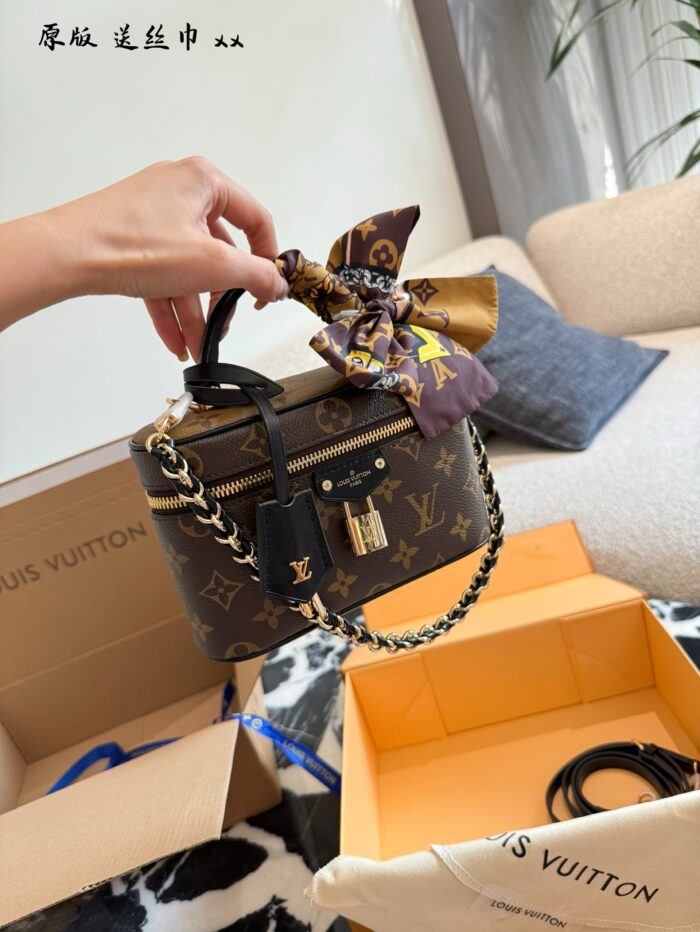 Louis Vuitton Vanity Classic Monogram Makeup Bag Minimalist And Stylish Durable Canvas Zip Closure Adjustable Shoulder Strap - Image 3
