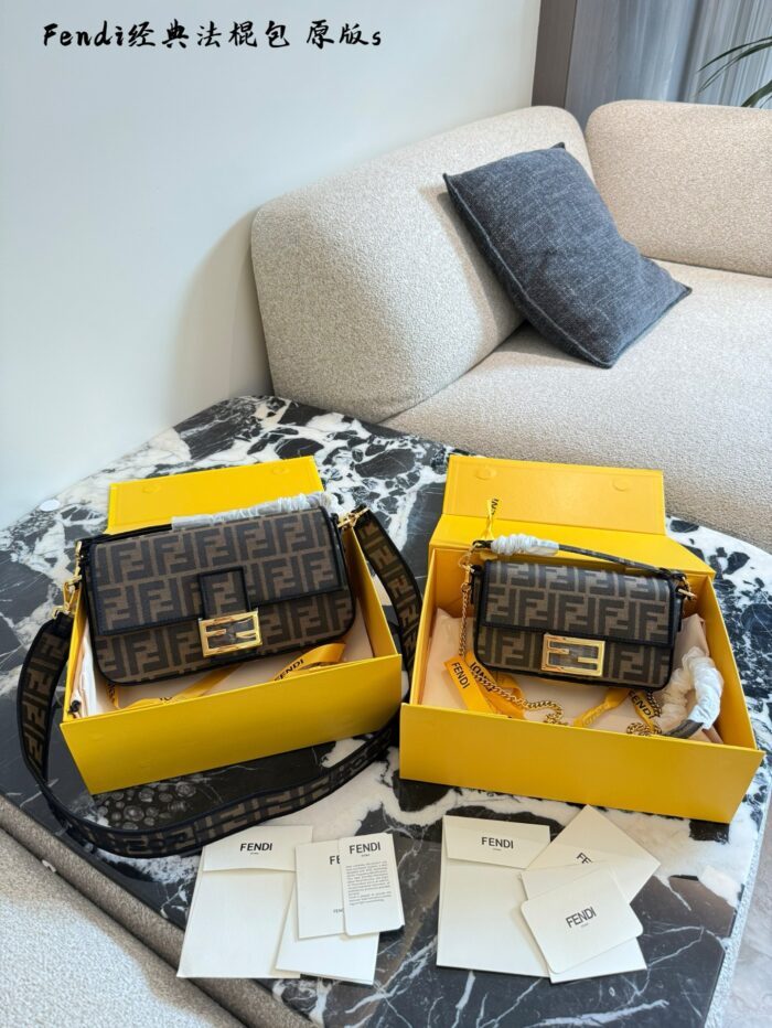 Fendi Classic Baguette Handbag Signature Pattern Exquisite Companionship - Image 1