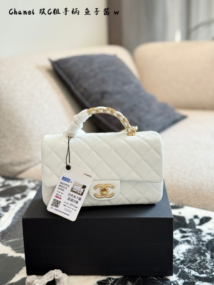 Chanel 25B Calfskin Cfhandle Double C Logo Pendant Handle Bag - Image 2