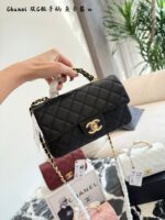 Chanel 25B Calfskin Cf Handle Double C Pendant Handle Bag