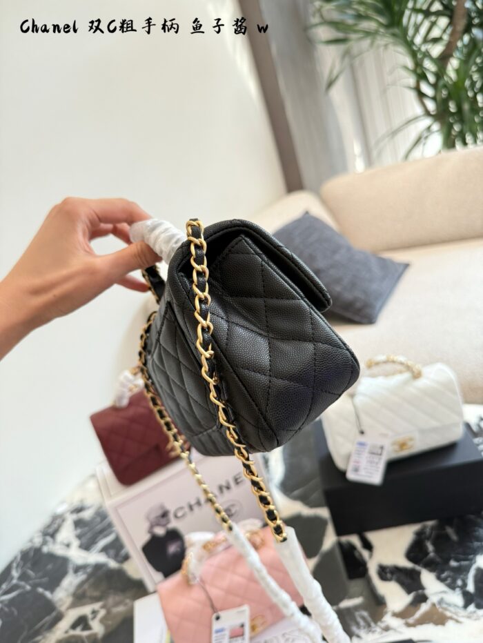 Chanel 25B Calfskin Cf Handle Double C Pendant Handle Bag - Image 2