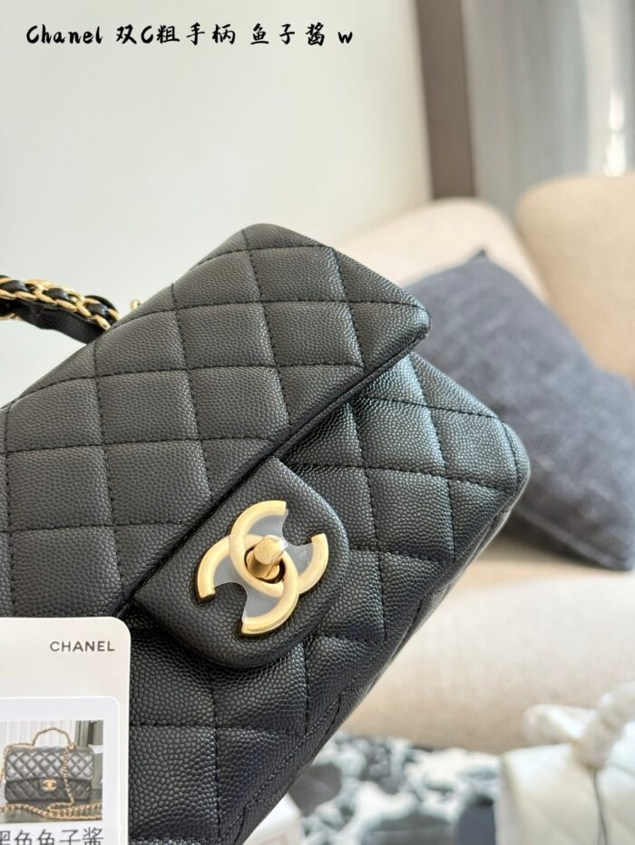 Chanel 25B Calfskin Cf Handle Double C Pendant Handle Bag - Image 5