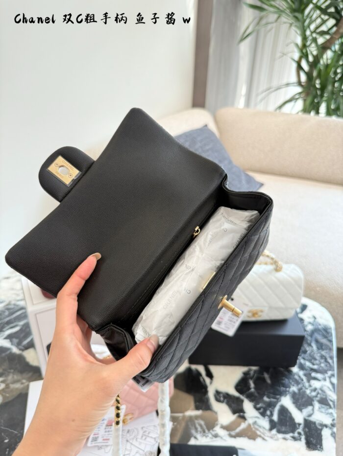 Chanel 25B Calfskin Cf Handle Double C Pendant Handle Bag - Image 8