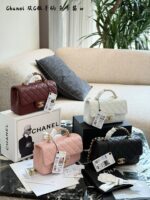 Chanel 25B Calfskin Cf Handle Double C Pendant Handle Bag - Image 9