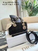 Dior D-Joy 5-Compartment Buckle Crossbody Bag With Dual Straps, Wearable Underarm. Black – Universally Flattering. - Image 2