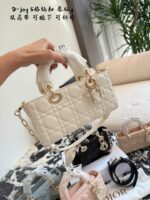Dior D-Joy 5-Compartment Buckle Crossbody Bag With Dual Straps, Wearable Underarm. Black – Universally Flattering. - Image 11