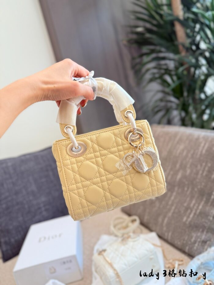 Dior Lady Classic Series Sheepskin Mini Diana Bag - 4 Compartments - Image 1