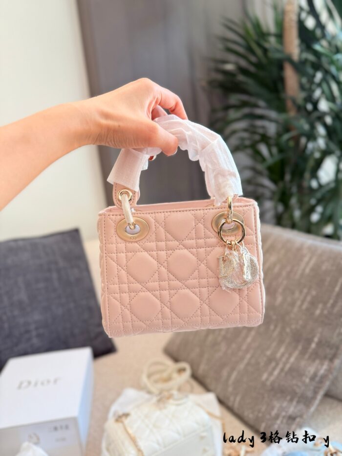 Dior Lady Classic Series Sheepskin Mini Diana Bag - 4 Compartments - Image 4