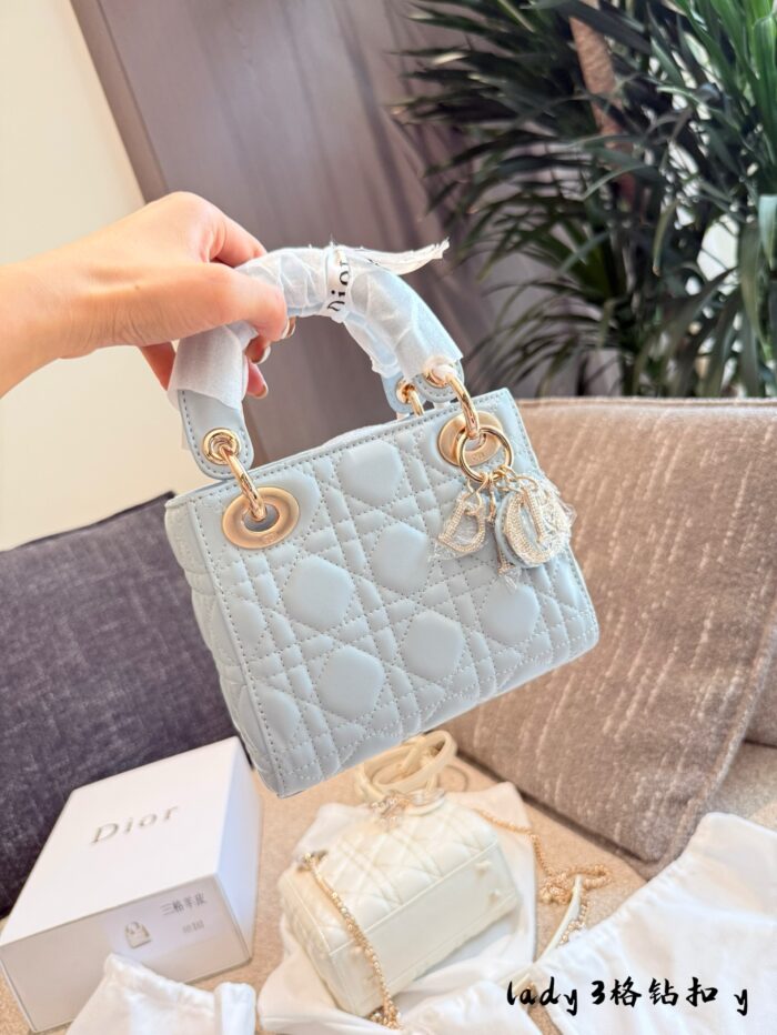 Dior Lady Classic Series Sheepskin Mini Diana Bag - 4 Compartments - Image 7