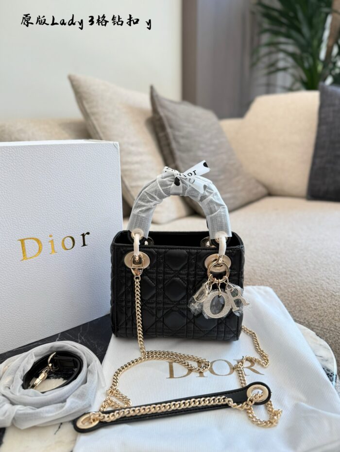 Dior Lady Classic Series Lambskin Mini Size Lady Dior Bag - Four Compartments - Elegant And Versatile - Image 1