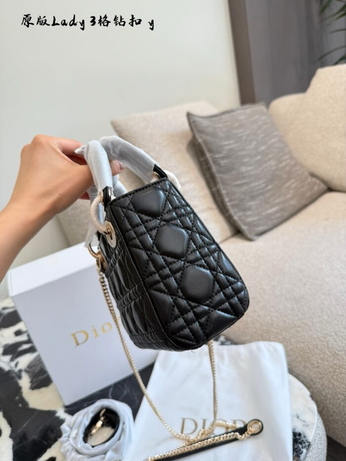 Dior Lady Classic Series Lambskin Mini Size Lady Dior Bag - Four Compartments - Elegant And Versatile - Image 5