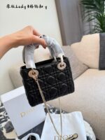 Dior Lady Classic Series Lambskin Mini Size Lady Dior Bag - Four Compartments - Elegant And Versatile - Image 6