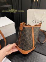 Celine Vintage Floral Print Bucket Bag Cowhide Leather, Lightweight, Versatile, Commuter-Friendly - Image 4