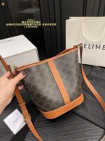 Celine Vintage Floral Print Bucket Bag Cowhide Leather, Lightweight, Versatile, Commuter-Friendly - Image 7