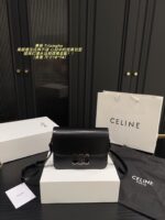 Celine Triomphe Black Gold Triomphe Bag Timeless Appeal Multiple Compartments Effortlessly Chic And Versatile - Image 2