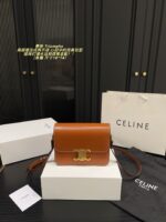 Celine Triomphe Black Gold Triomphe Bag Timeless Appeal Multiple Compartments Effortlessly Chic And Versatile - Image 6