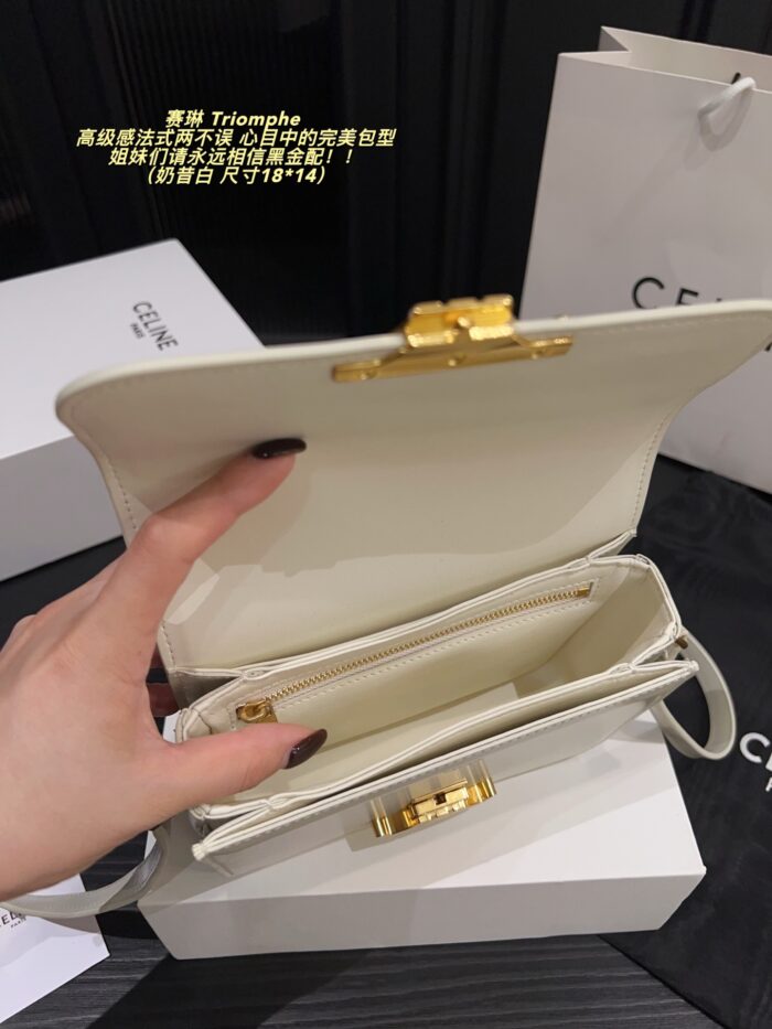Celine Triomphe Black Gold Triomphe Bag Timeless Elegance, Versatile Sophistication - Image 5