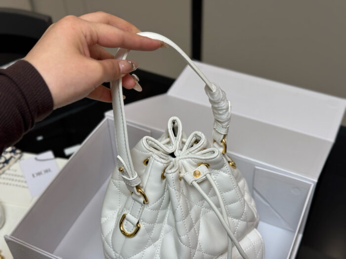 Dior Caro Bucket Bag Diamond Quilting Adjustable Shoulder Strap Compact And Lightweight - Image 3