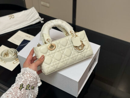 Dior Lady Horizontal Diana Bag 2025 New Style Double Strap Handbag/Shoulder Bag