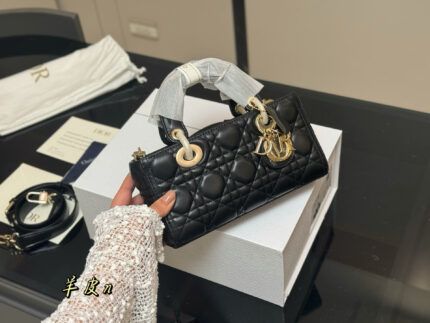 Dior Lady Horizontal Diana Bag 2025 New Style Dual Straps