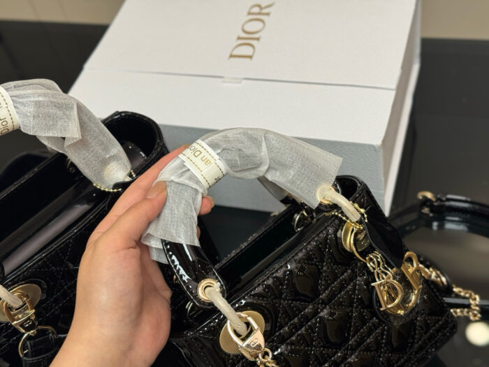 Dior Lady Dior Patent Leather Premium Edition Upgraded Handbag With Foldable Box - Image 3