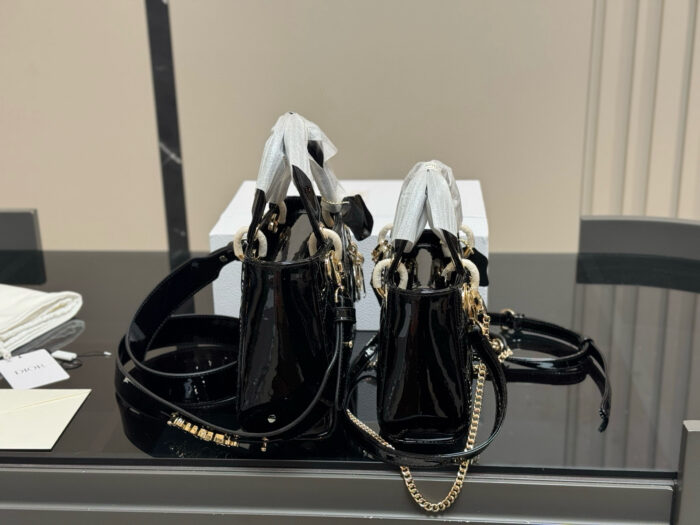 Dior Lady Dior Patent Leather Premium Edition Upgraded Handbag With Foldable Box - Image 7