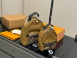 Louis Vuitton Palm Springs Backpack Raised Top Handle Calfskin Shoulder Straps With Uniform Stitching