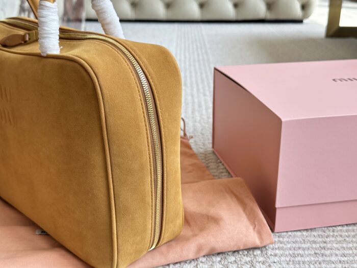 Miu Miu Bowling Bag Smooth Leather With Satin Lining Handheld Or Crossbody - Image 3