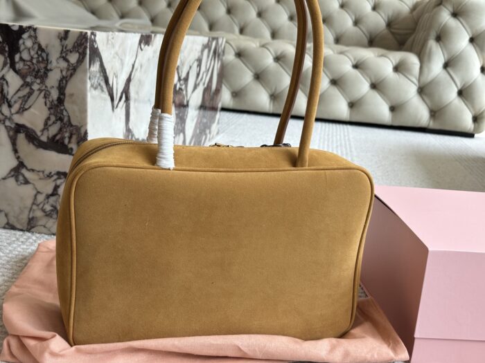Miu Miu Bowling Bag Smooth Leather With Satin Lining Handheld Or Crossbody - Image 4