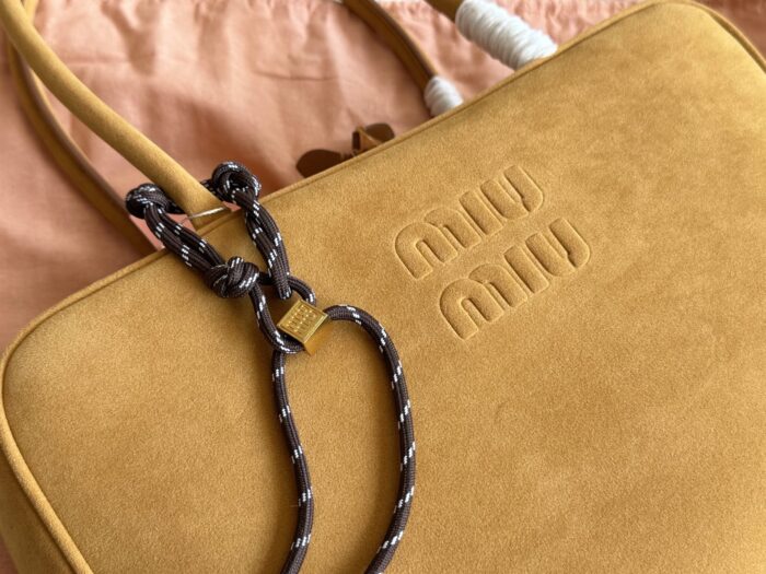 Miu Miu Bowling Bag Smooth Leather With Satin Lining Handheld Or Crossbody - Image 8